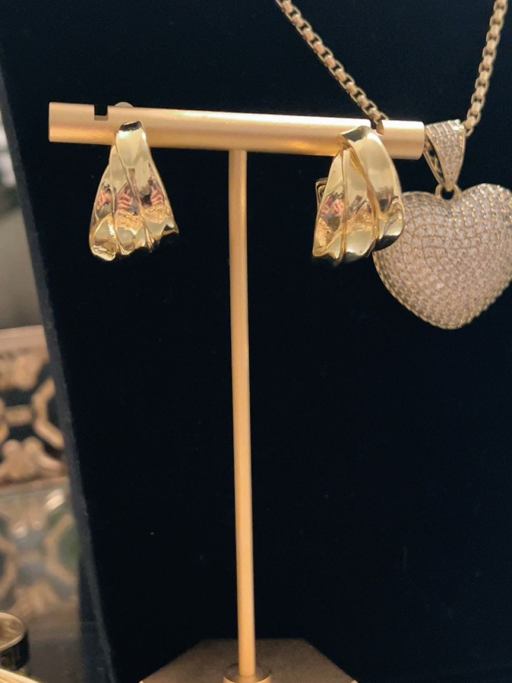 Gold-Tone Twisted Hoop Earrings - Women Jewelry - Picture 2 of 2